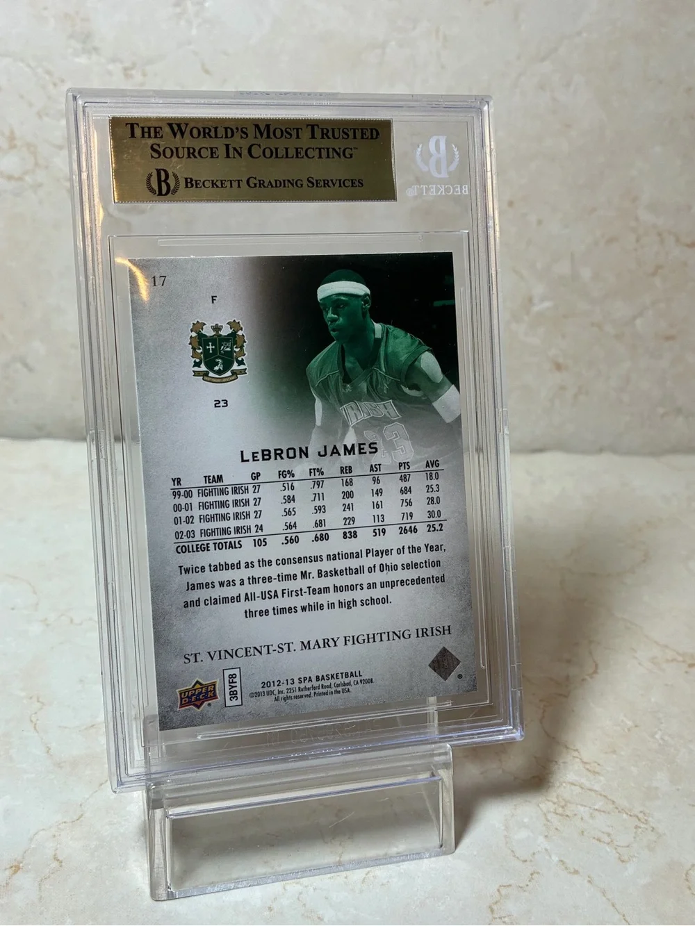 LeBron James 2012-13 UD SP Authentic Basketball Card